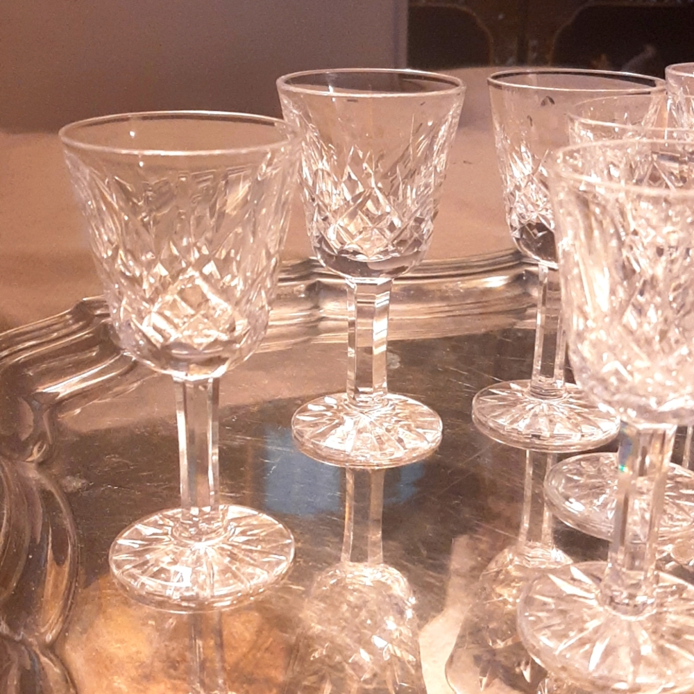 8 Lismore WATERFORD liqueur glasses